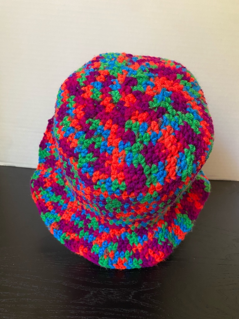 Handmade Crocheted Multi-Color Bucket Hat - Picture 3 of 7
